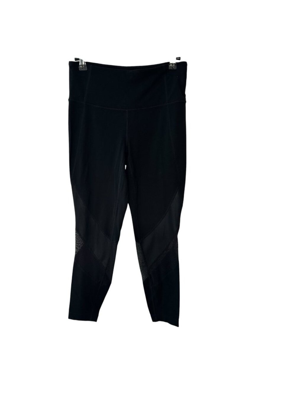 Athleta Mesh Capri Leggings Size Small Black Sheer Cutout Gym Yoga Athletic Run
